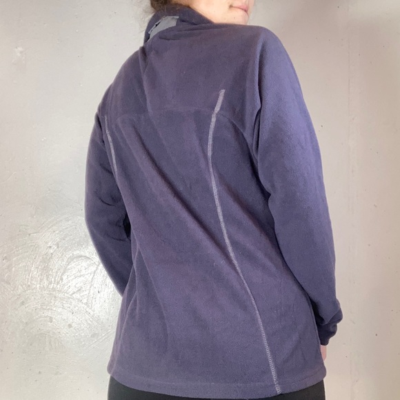 Soft Dark Purple Microfleece Embroidered Quarter Zip Pullover - Picture 9 of 10